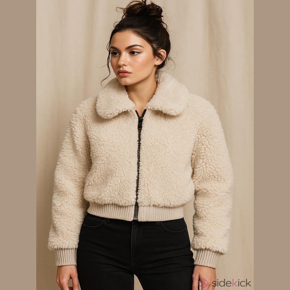 Edit Jason Wu Faux Fur Sherpa Jacket Size M Medium NWT